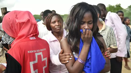 Students are evacuated from Garissa University College.